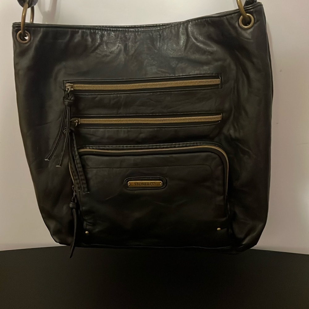 Black leather purse